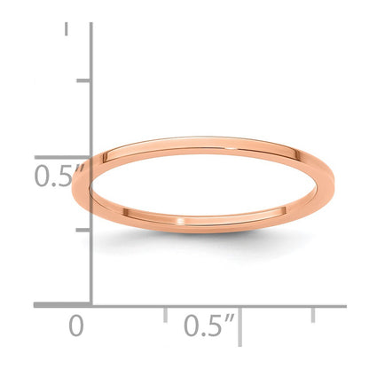 10K Rose Gold 1.2mm Flat Stackable Men's / Ladies Wedding Band Ring