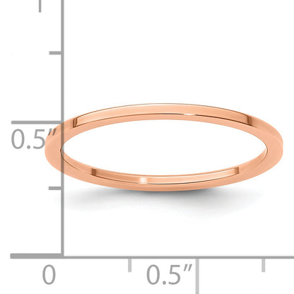 10K Rose Gold 10K 1.2mm Flat Polished Stackable Band Size 4.5
