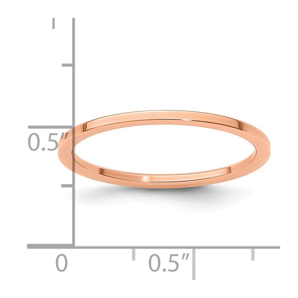 10K Rose Gold 1.2mm Flat Stackable Men's / Ladies Wedding Band Ring