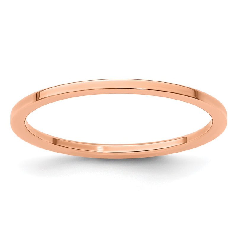 10K Rose Gold 10K 1.2mm Flat Polished Stackable Band Size 8.5
