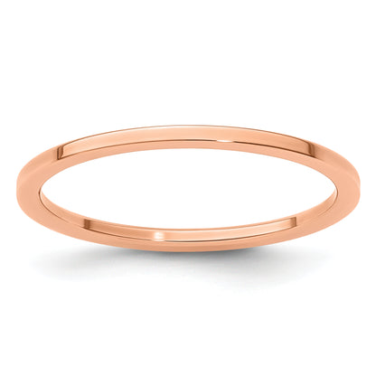 10K Rose Gold 10K 1.2mm Flat Polished Stackable Band Size 4.5