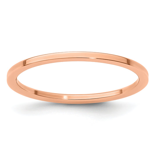 10K Rose Gold 10K 1.2mm Flat Polished Stackable Band Size 4.5