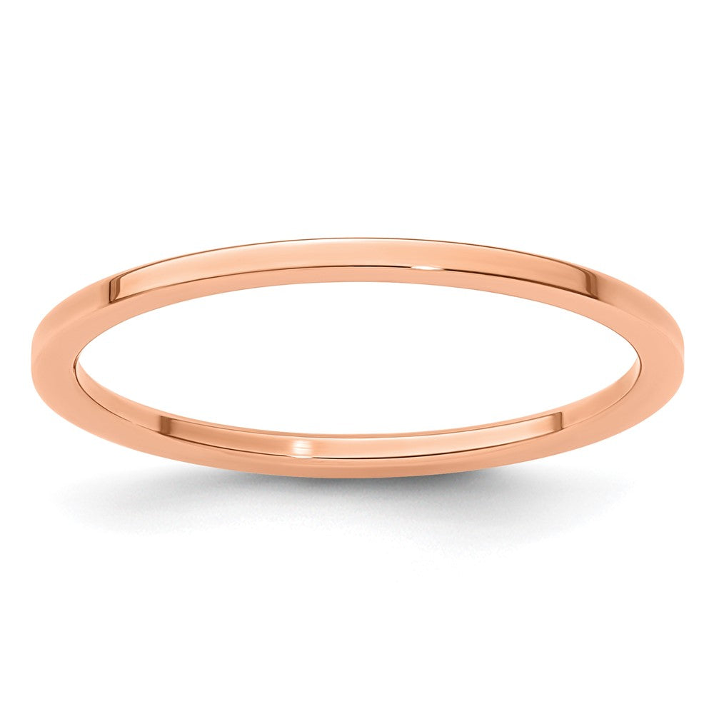 10K Rose Gold 1.2mm Flat Stackable Men's / Ladies Wedding Band Ring