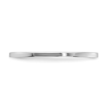 10K White Gold 10K 1.2mm Flat Polished Stackable Band Size 6.5