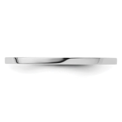 14K White Gold 1.2mm Flat Stackable Men's / Ladies Wedding Band Ring