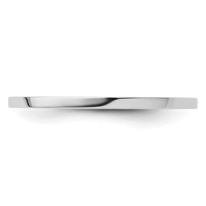 10K White Gold 10K 1.2mm Flat Polished Stackable Band Size 6.5