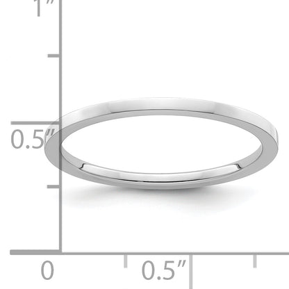 10K White Gold 10K 1.2mm Flat Polished Stackable Band Size 6.5