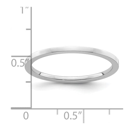 10K White Gold 10K 1.2mm Flat Polished Stackable Band Size 9.5