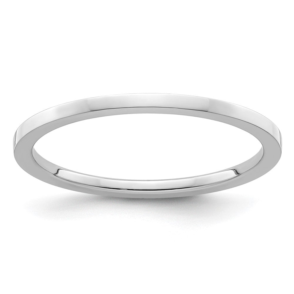 10K White Gold 10K 1.2mm Flat Polished Stackable Band Size 9.5