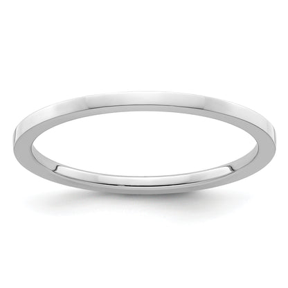 10K White Gold 10K 1.2mm Flat Polished Stackable Band Size 9.5