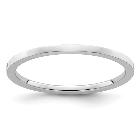 10K White Gold 10K 1.2mm Flat Polished Stackable Band Size 9.5