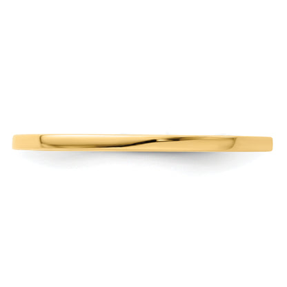 10K Yellow Gold 10K 1.2mm Flat Polished Stackable Band Size 7.5