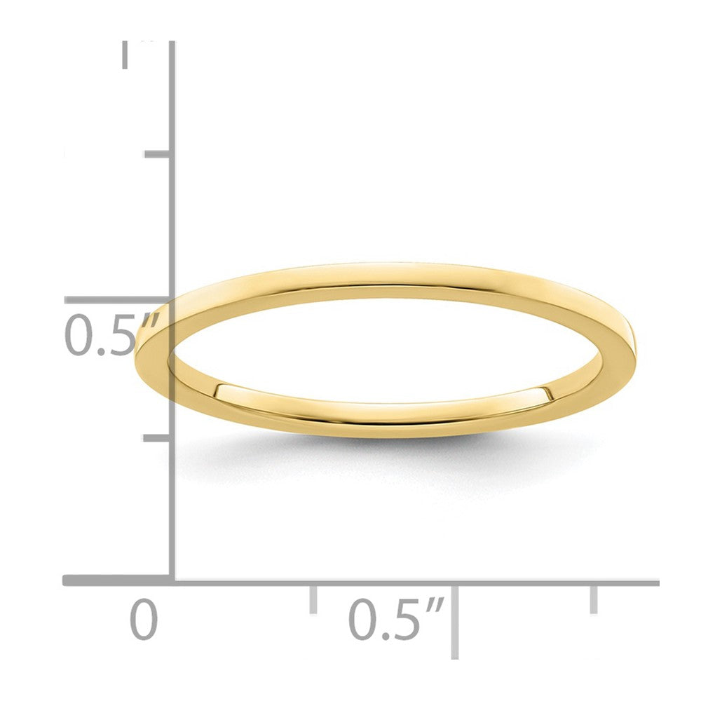10K Yellow Gold 10K 1.2mm Flat Polished Stackable Band Size 7.5