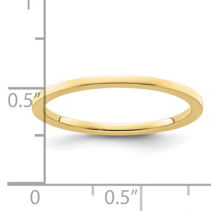10K Yellow Gold 10K 1.2mm Flat Polished Stackable Band Size 7.5