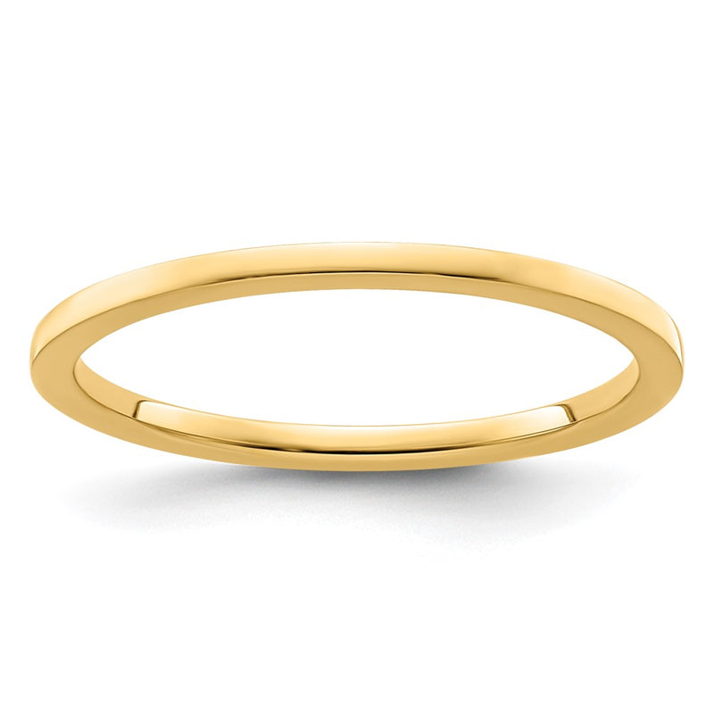 10K Gold 1.2mm Flat Stackable Men's / Ladies Wedding Band Ring