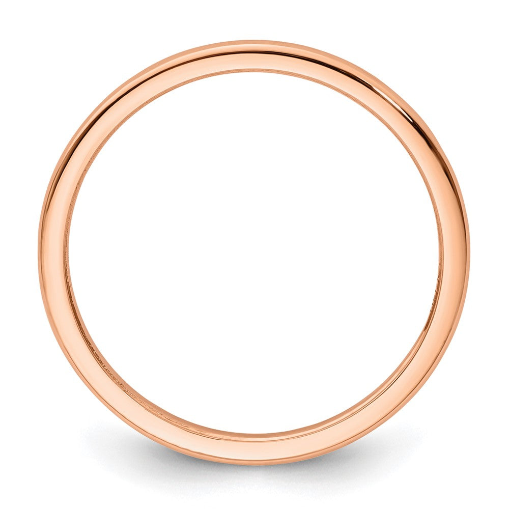 10K Rose Gold 10K 1.2mm Half Round Polished Stackable Band Size 7.5