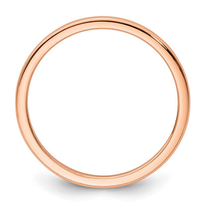 10K Rose Gold 10K 1.2mm Half Round Polished Stackable Band Size 7.5