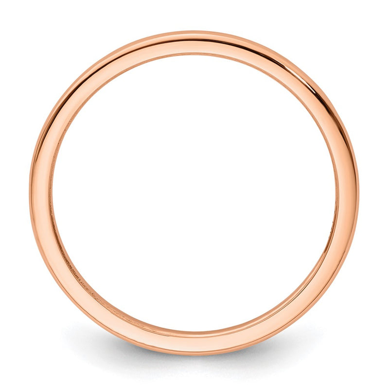 10K Rose Gold 10K 1.2mm Half Round Polished Stackable Band Size 5.5