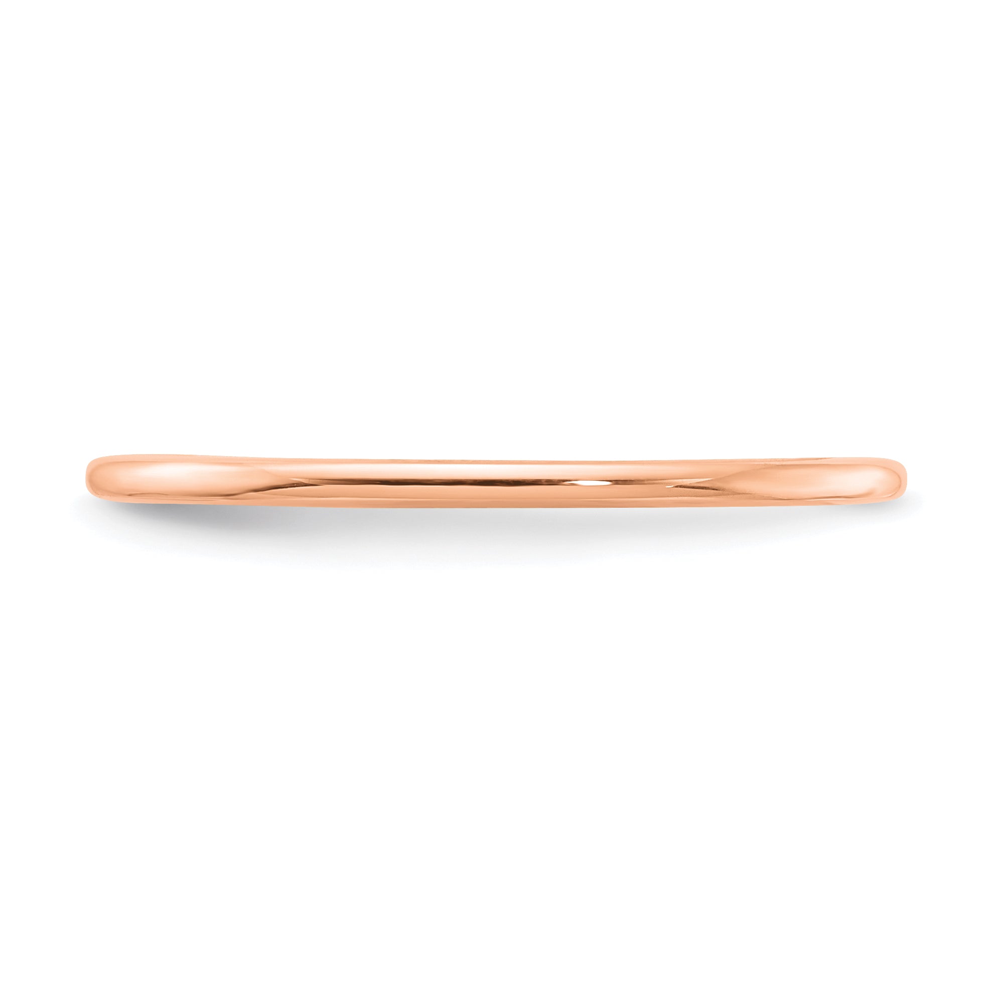 10K Rose Gold 10K 1.2mm Half Round Polished Stackable Band Size 7.5