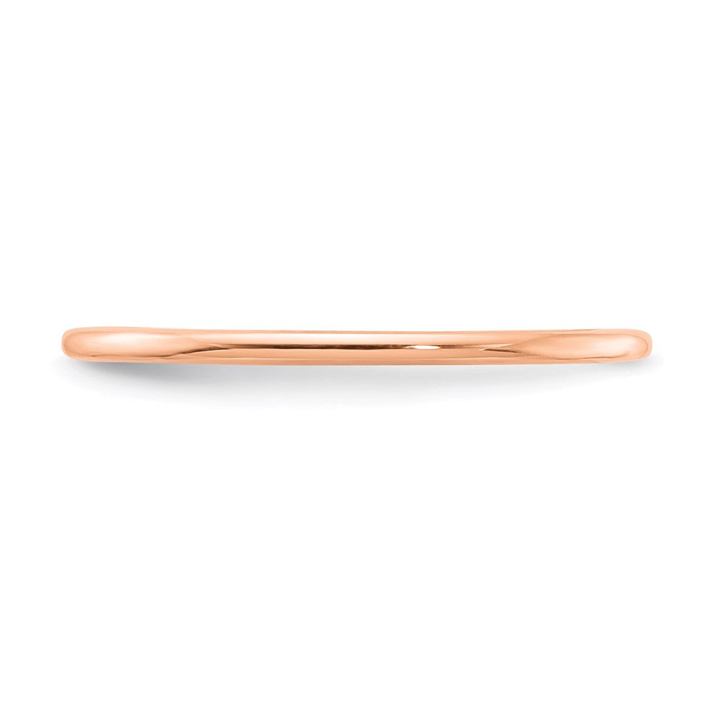 10K Rose Gold 10K 1.2mm Half Round Polished Stackable Band Size 9