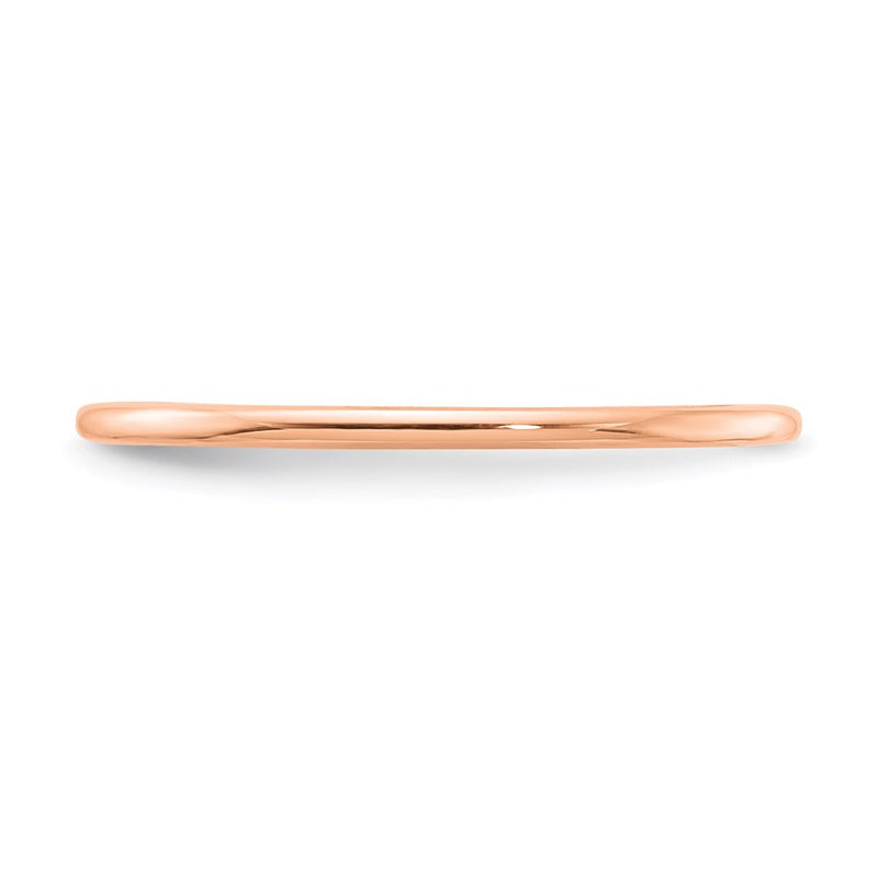 10K Rose Gold 10K 1.2mm Half Round Polished Stackable Band Size 9