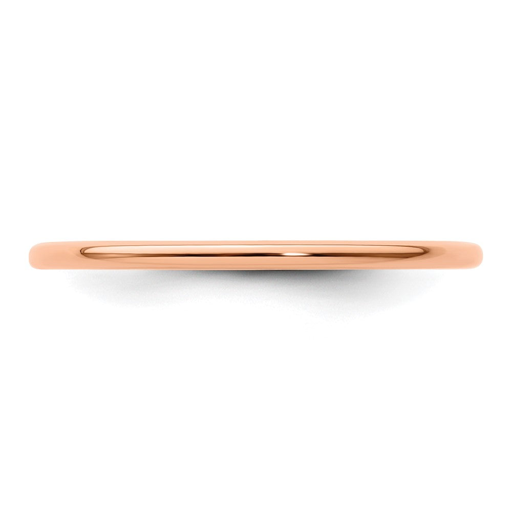 10K Rose Gold 10K 1.2mm Half Round Polished Stackable Band Size 7.5