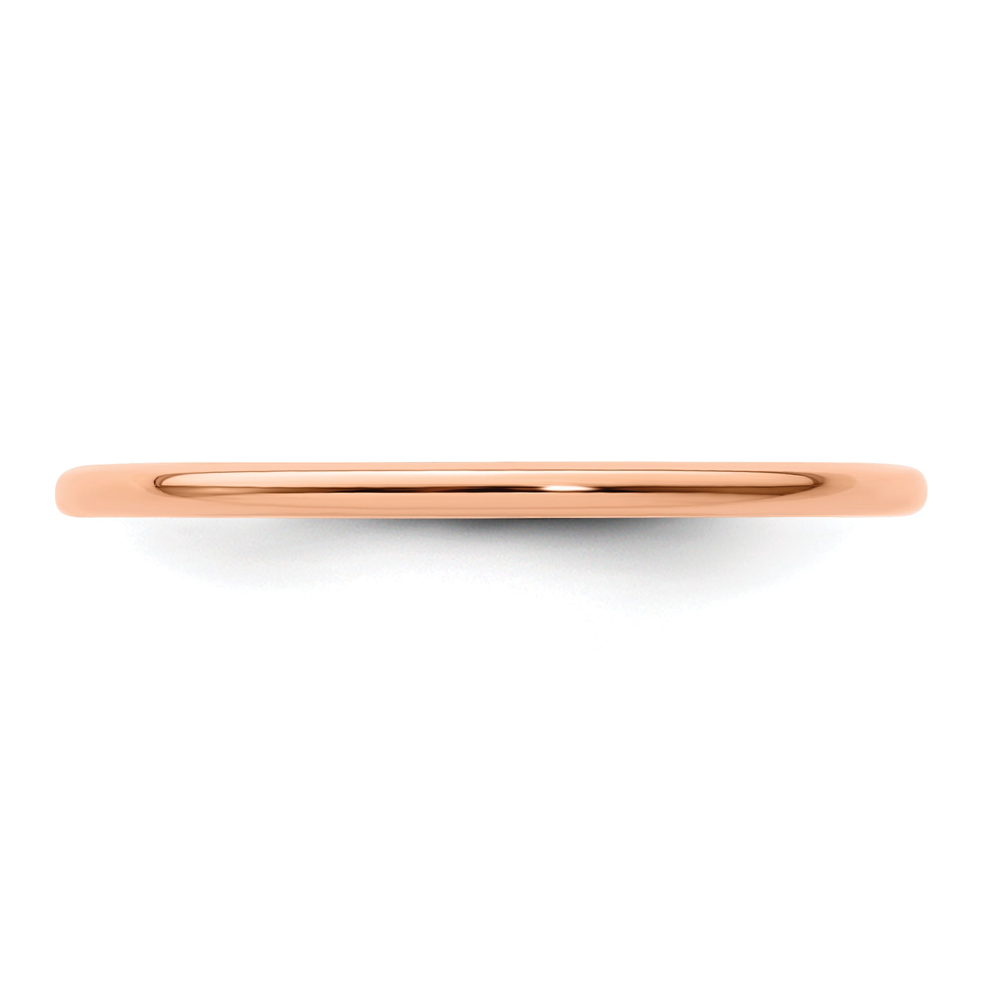 10K Rose Gold 10K 1.2mm Half Round Polished Stackable Band Size 7.5
