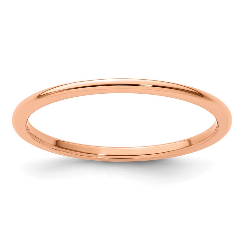 10K Rose Gold 10K 1.2mm Half Round Polished Stackable Band Size 6