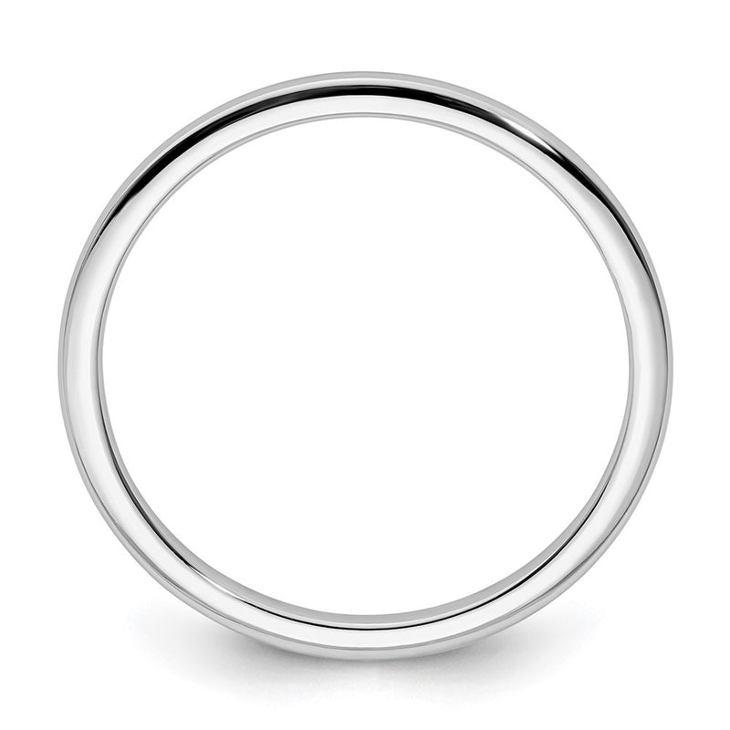 10K White Gold 10K 1.2mm Half Round Polished Stackable Band Size 6.5