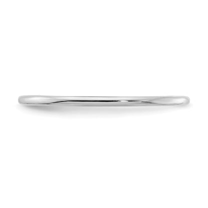 10K White Gold 10K 1.2mm Half Round Polished Stackable Band Size 6.5