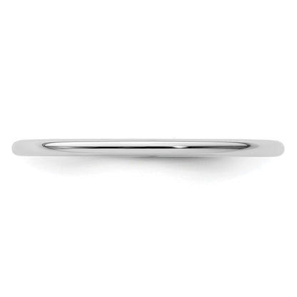 10K White Gold 10K 1.2mm Half Round Polished Stackable Band Size 8