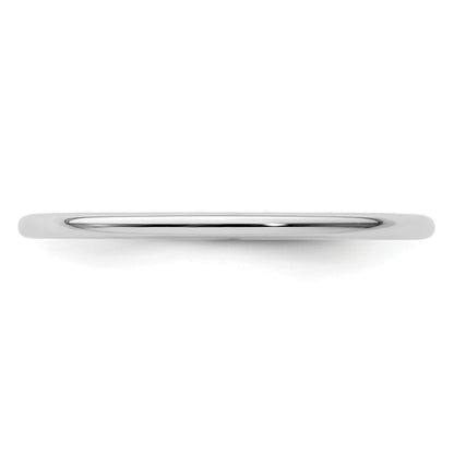10K White Gold 10K 1.2mm Half Round Polished Stackable Band Size 6.5