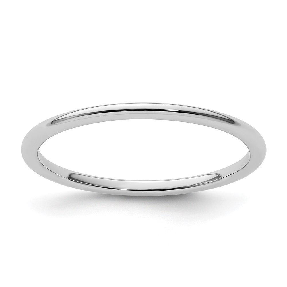 10K White Gold 10K 1.2mm Half Round Polished Stackable Band Size 7.5