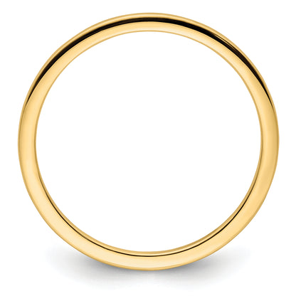 10K Yellow Gold 10K 1.2mm Half Round Polished Stackable Band Size 9.5