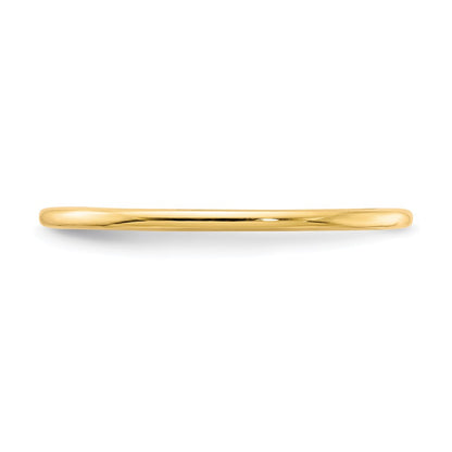 10K Yellow Gold 10K 1.2mm Half Round Polished Stackable Band Size 7.5