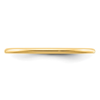 10K Yellow Gold 10K 1.2mm Half Round Polished Stackable Band Size 6