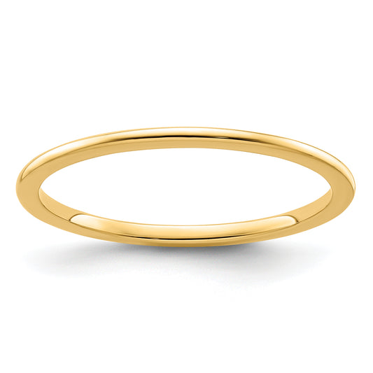 10K Yellow Gold 10K 1.2mm Half Round Polished Stackable Band Size 9.5