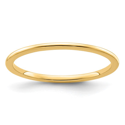 10K Yellow Gold 10K 1.2mm Half Round Polished Stackable Band Size 5.5