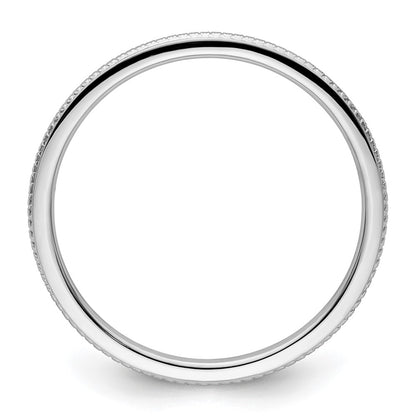 10K White Gold 10K 1.2mm Beaded Stackable Band Size 8.5