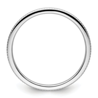 10K White Gold 10K 1.2mm Beaded Stackable Band Size 5.5