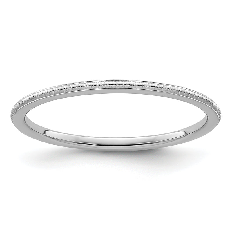 14K White Gold 1.2mm Bead Stackable Band