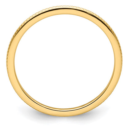 10K Yellow Gold 10K 1.2mm Beaded Stackable Band Size 7