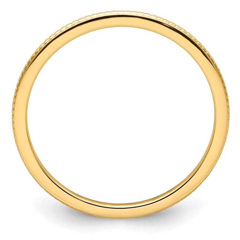 10K Yellow Gold 10K 1.2mm Beaded Stackable Band Size 5.5