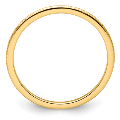 10K Yellow Gold 10K 1.2mm Beaded Stackable Band Size 7.5
