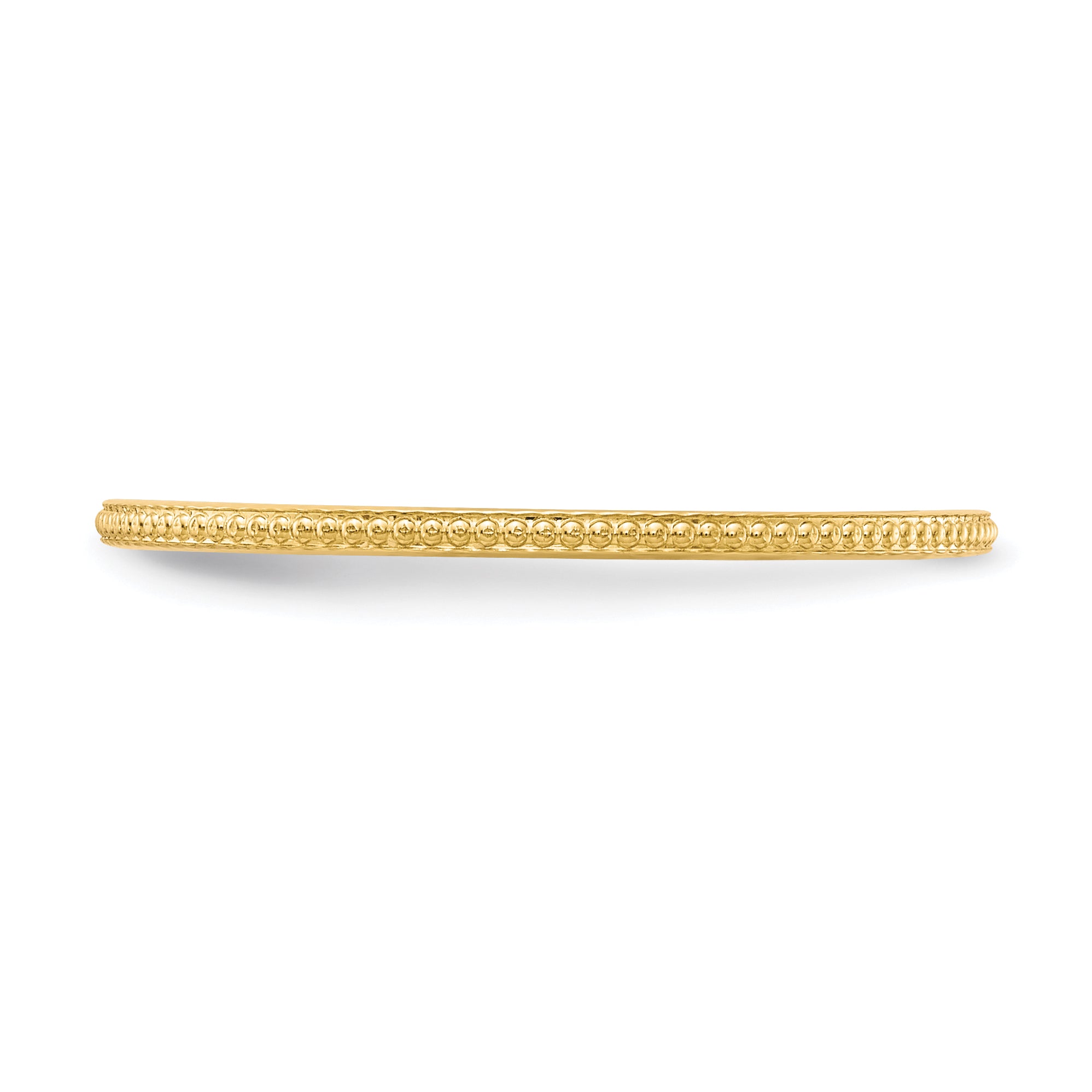 10K Yellow Gold 10K 1.2mm Beaded Stackable Band Size 7.5