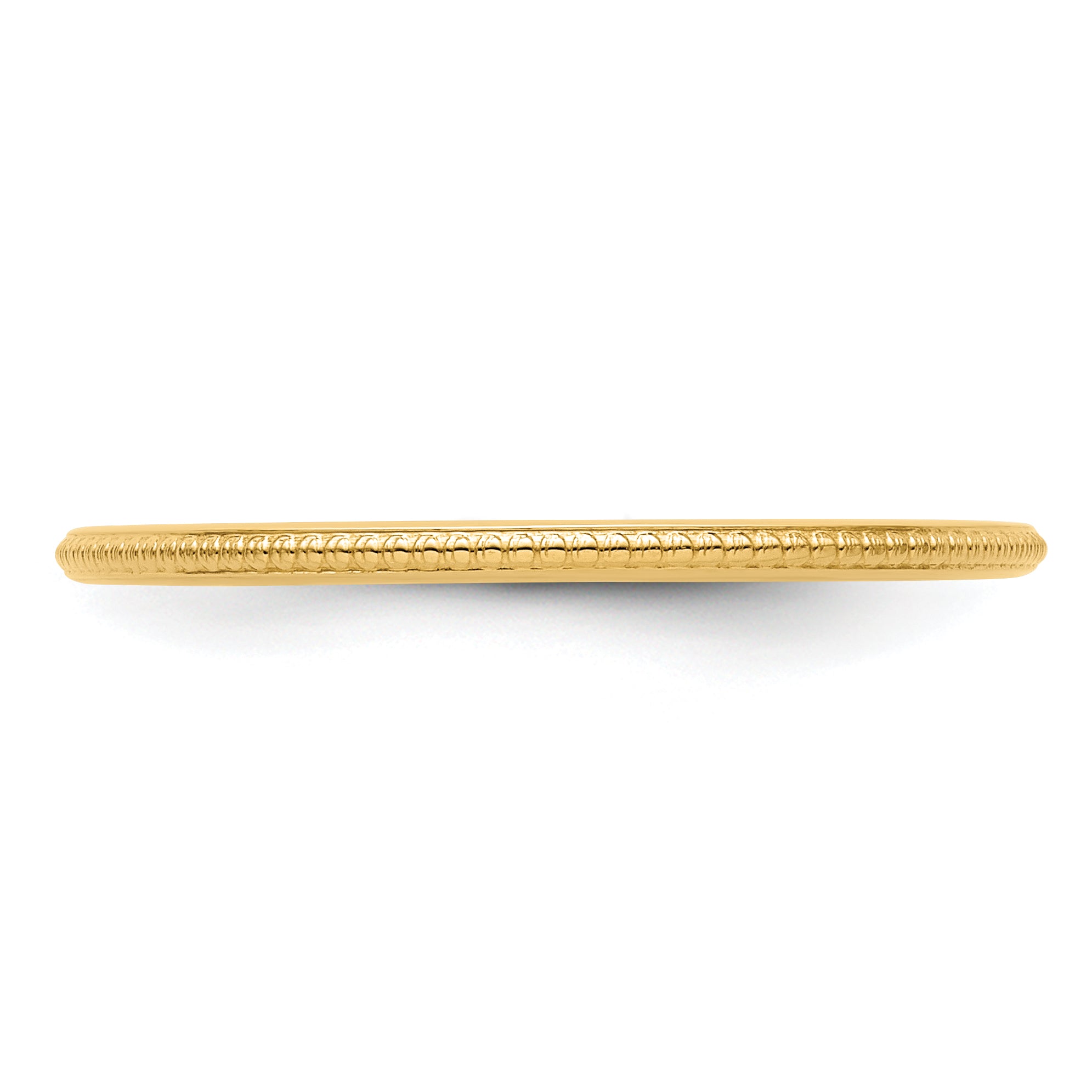 10K Yellow Gold 10K 1.2mm Beaded Stackable Band Size 7.5