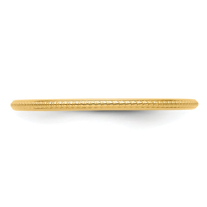 10K Yellow Gold 10K 1.2mm Beaded Stackable Band Size 7.5