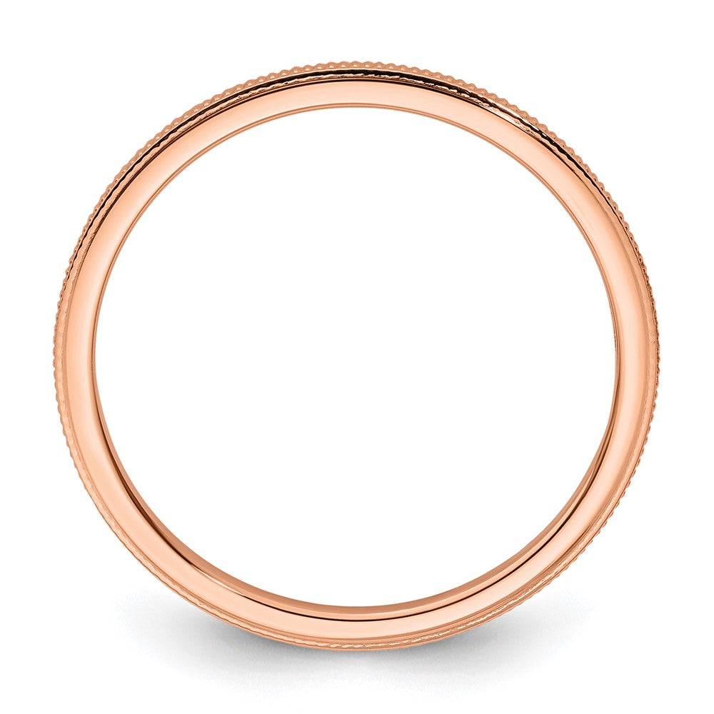 10K Rose Gold 10K 1.2mm Milgrain Stackable Band Size 6.5