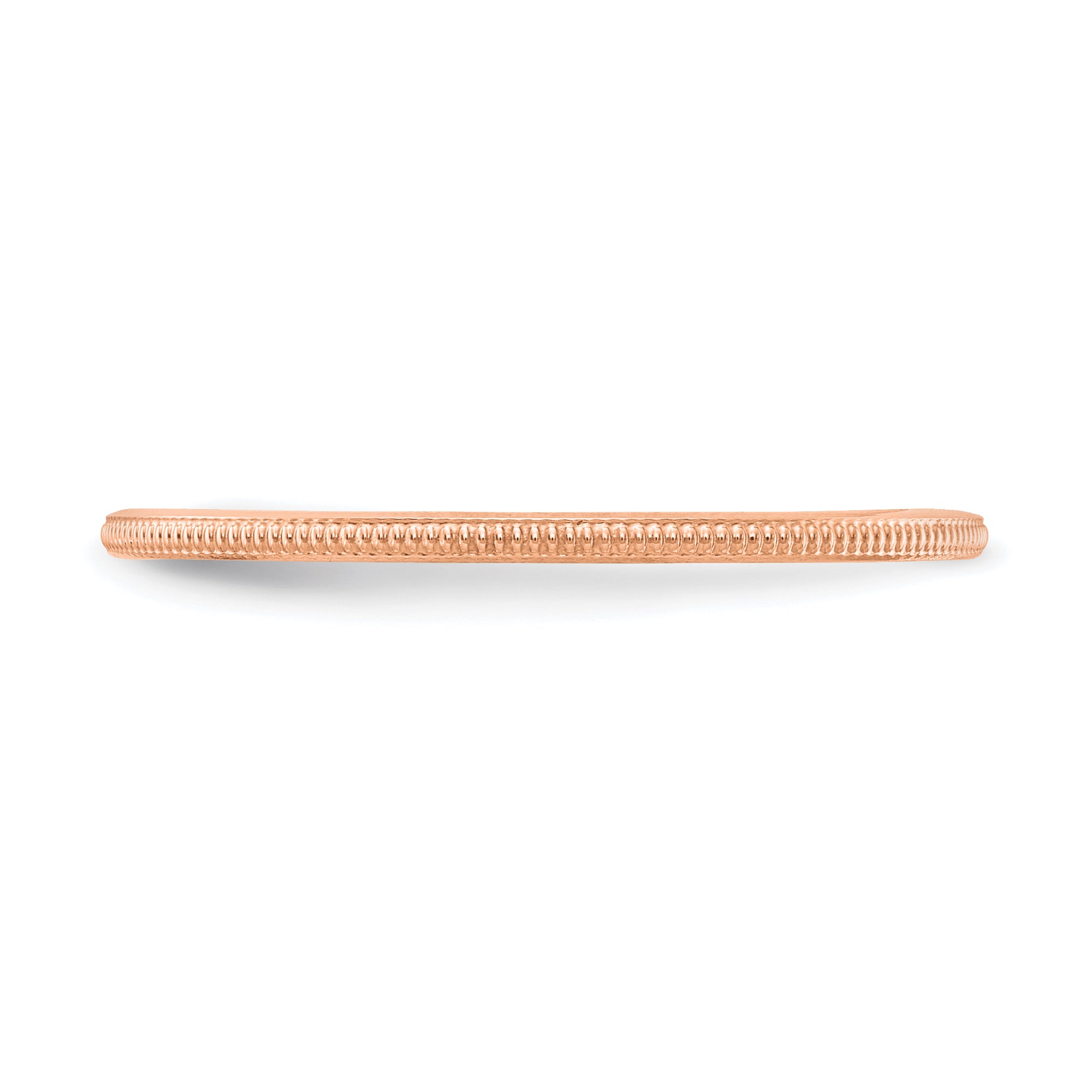 10K Rose Gold 10K 1.2mm Milgrain Stackable Band Size 7.5