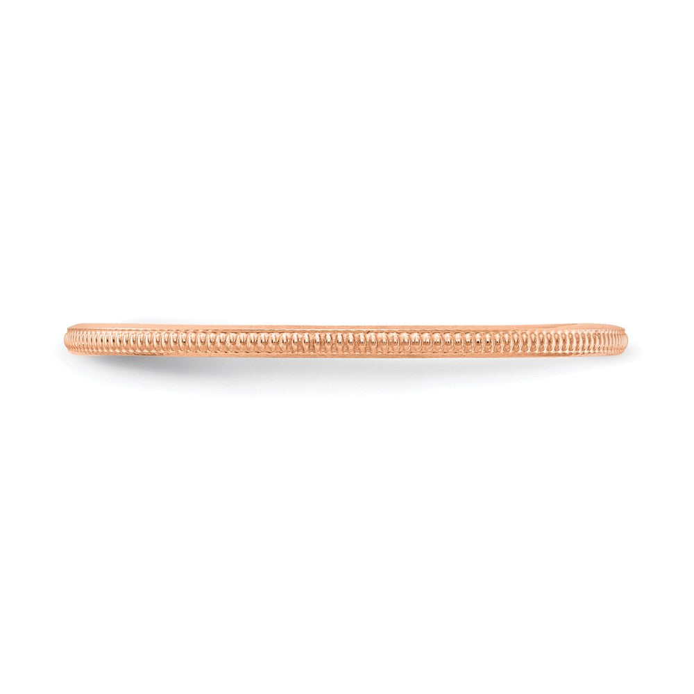 10K Rose Gold 10K 1.2mm Milgrain Stackable Band Size 9.5